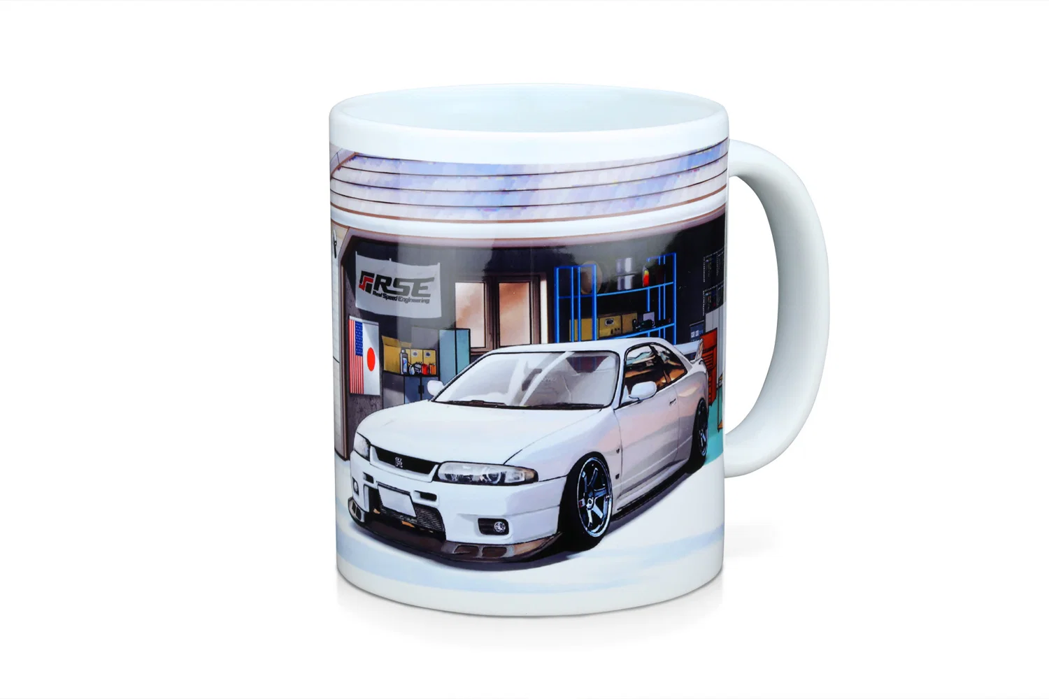 MUG WHITE R33 CAR LIFE GARAGE