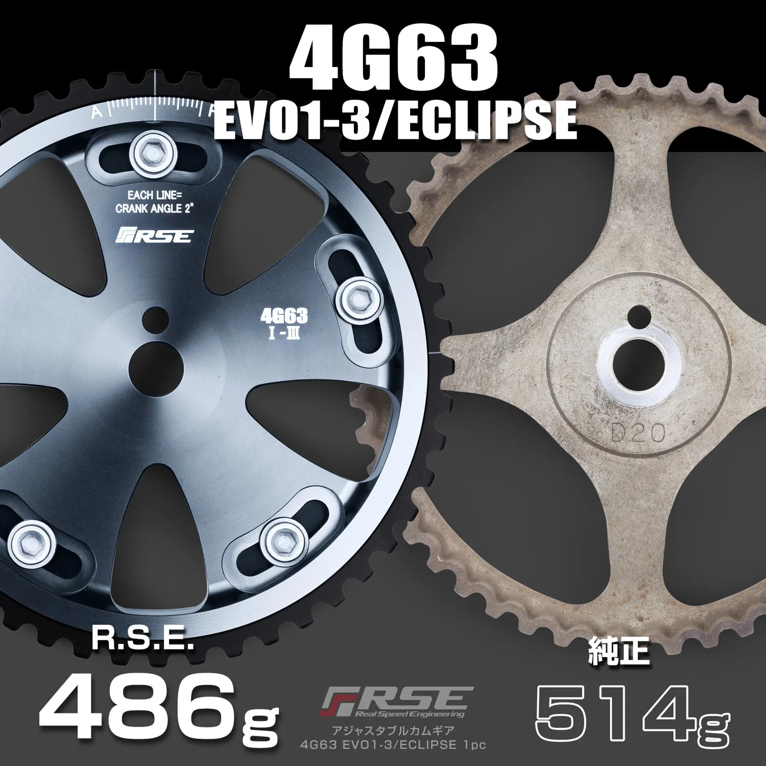 ADJUSTABLE CAM GEAR 4G63 EVO1-3/ECLIPSE 1pc - Image 2